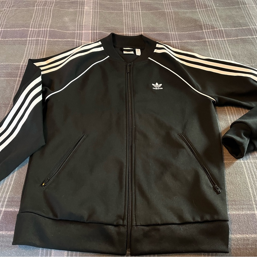 Adidas Black and White Bomber Jacket